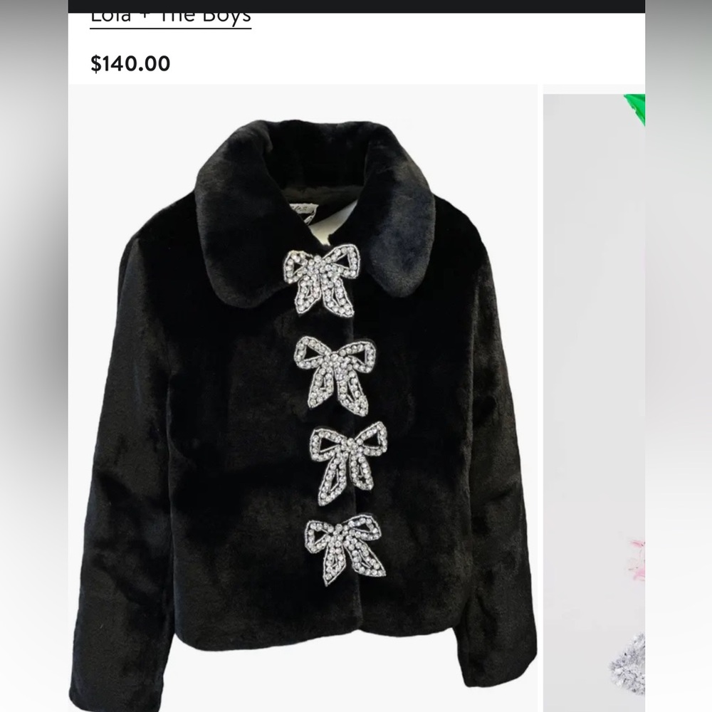 Lola + The Boys Audrey Faux Fur Coat size 12 Girls